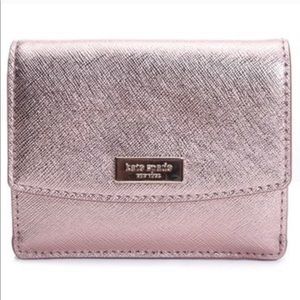 NWT Kate Spade rose gold petty wallet